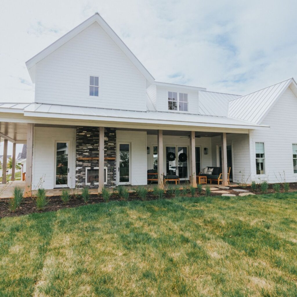 white farm house styled exterior of a home