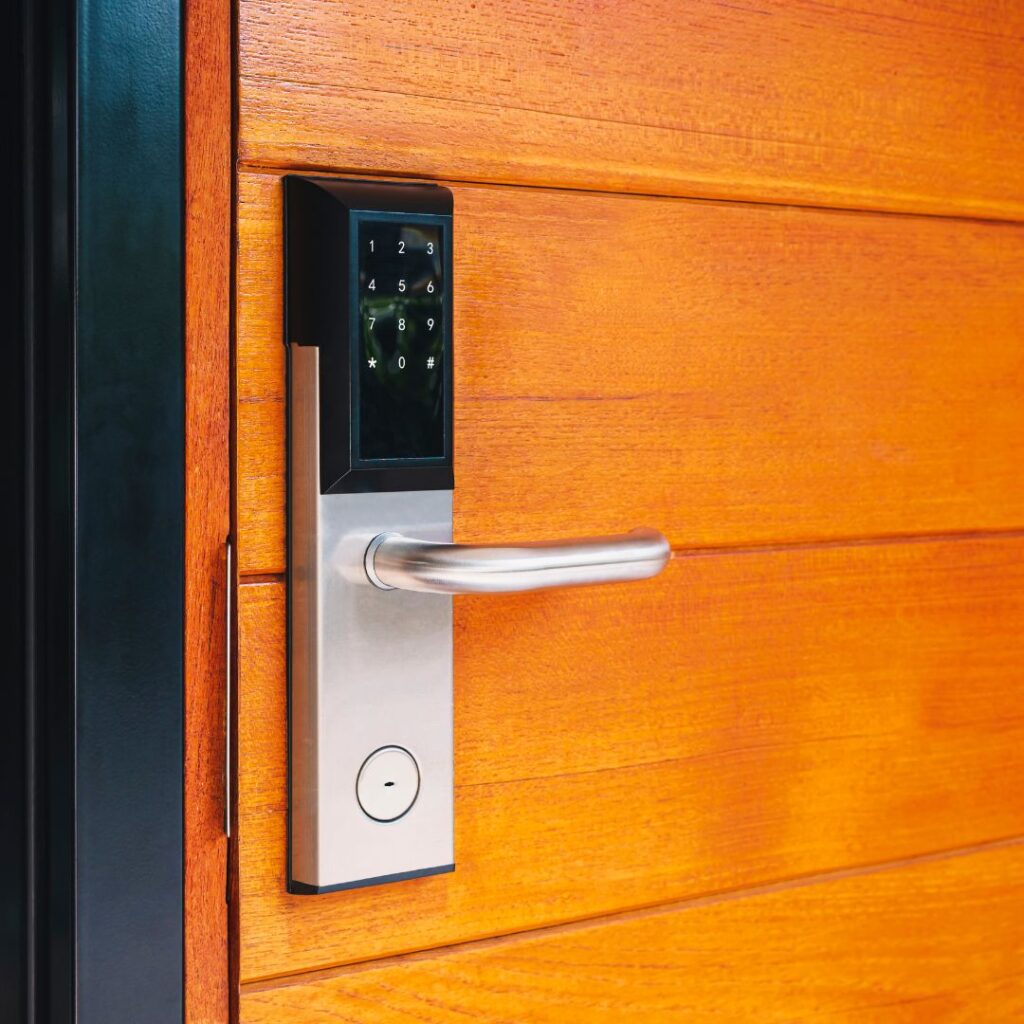 smart lock on front door