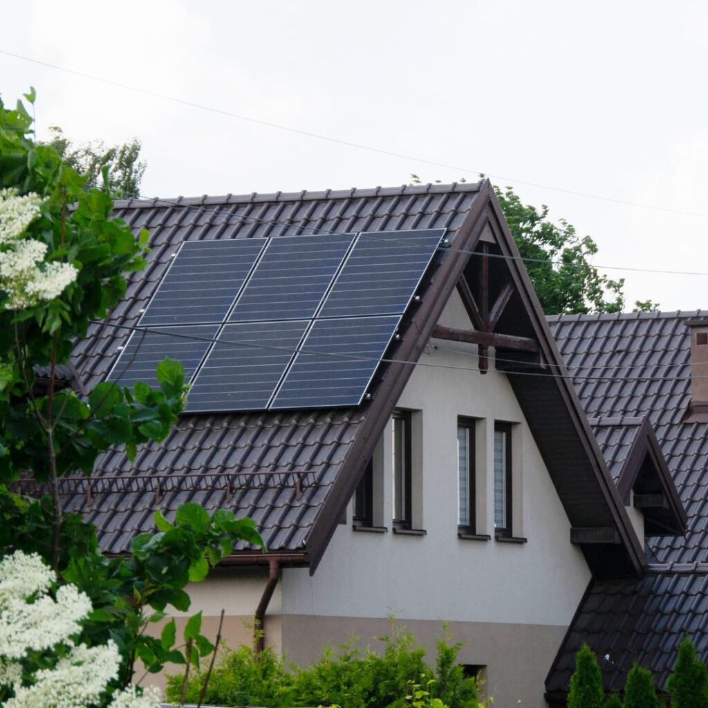 solar panels on house roof